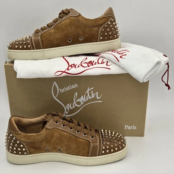 Christian Louboutin Louis Jr Spikes Suede Sneakers, Dust Bag, Box & COA - Picture 8 of 16